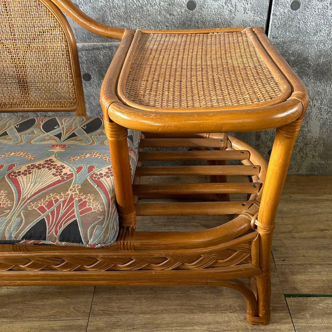 achan.꧁籐素材꧂ラタンテレフォンベンチ ソファ 電話台 いす チェア