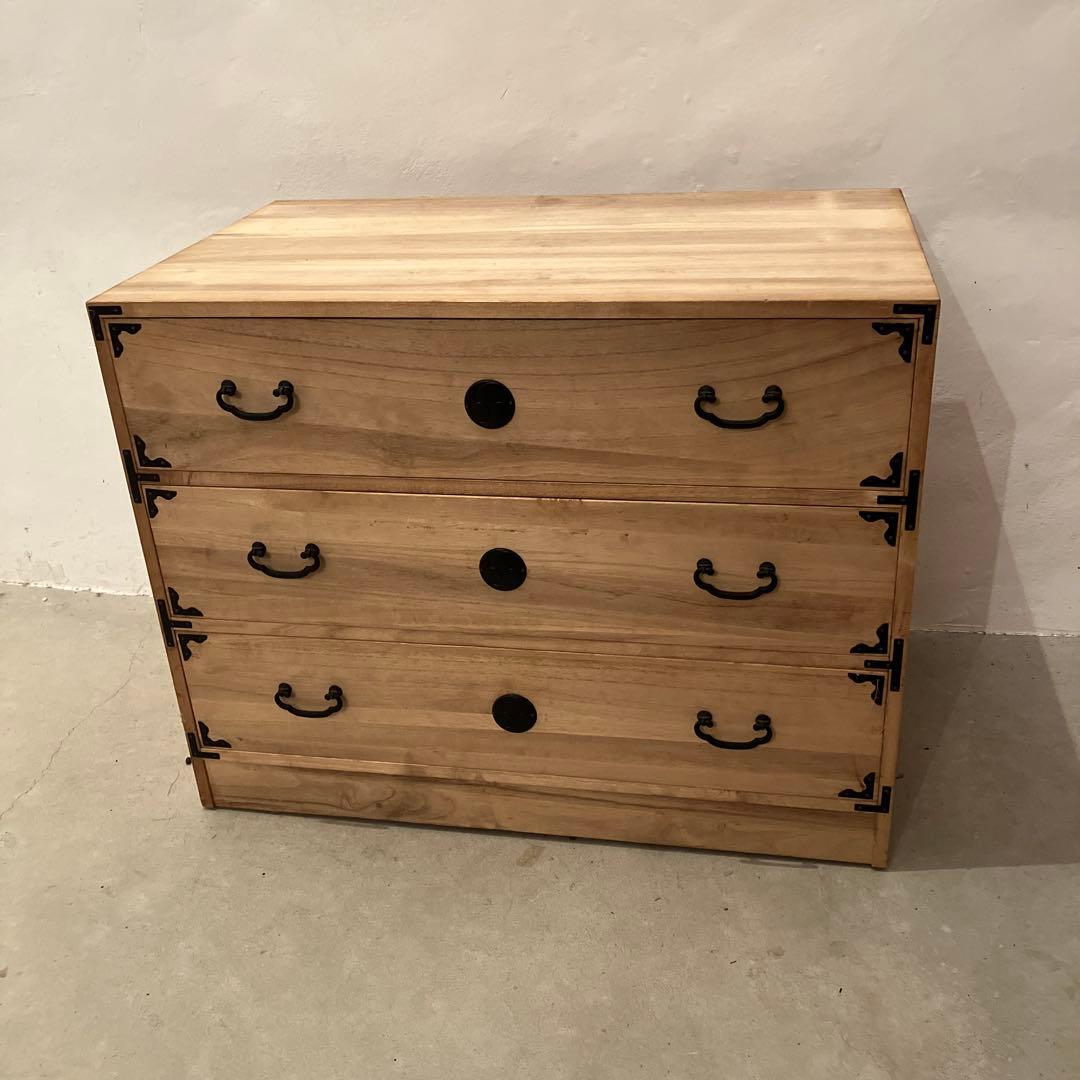 桐箪笥 桐ダンス 3段 衣装ダンス 着物 ヴィンテージ チェスト　キャスター付き