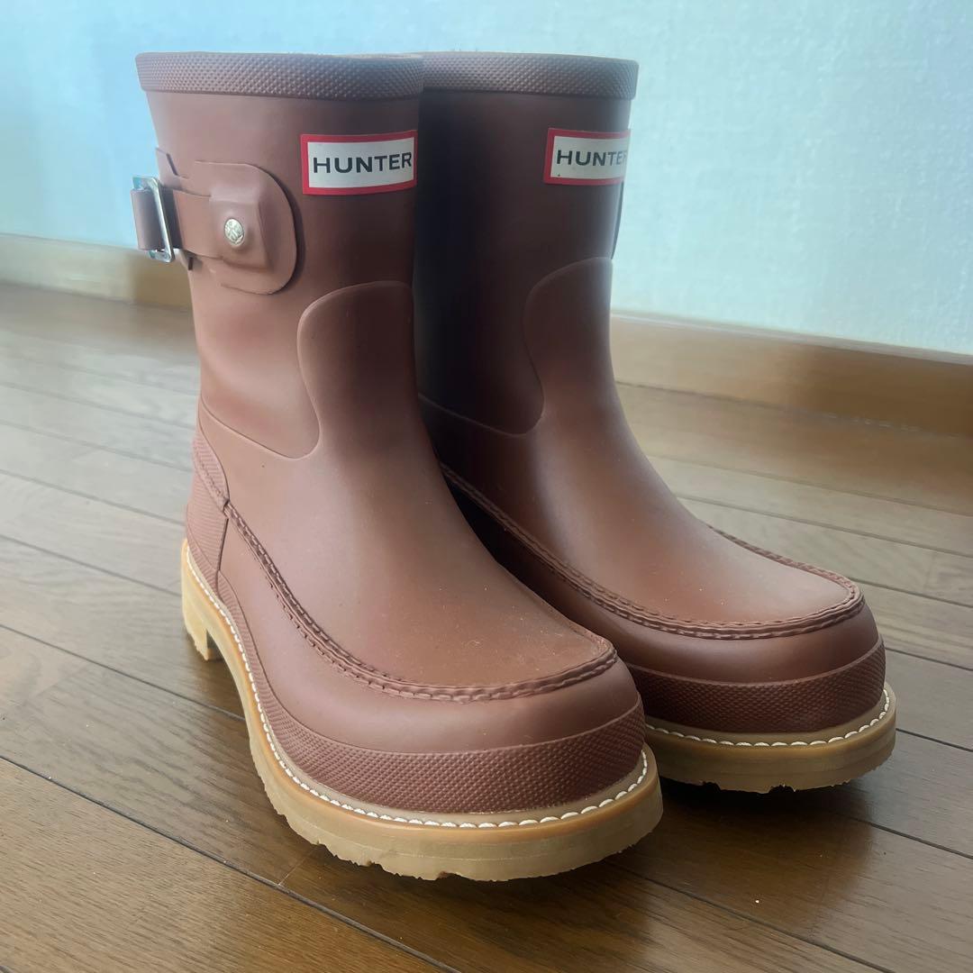 ハンター　オリジナル モックトゥ　ショート レインブーツ　25cm ブラウン