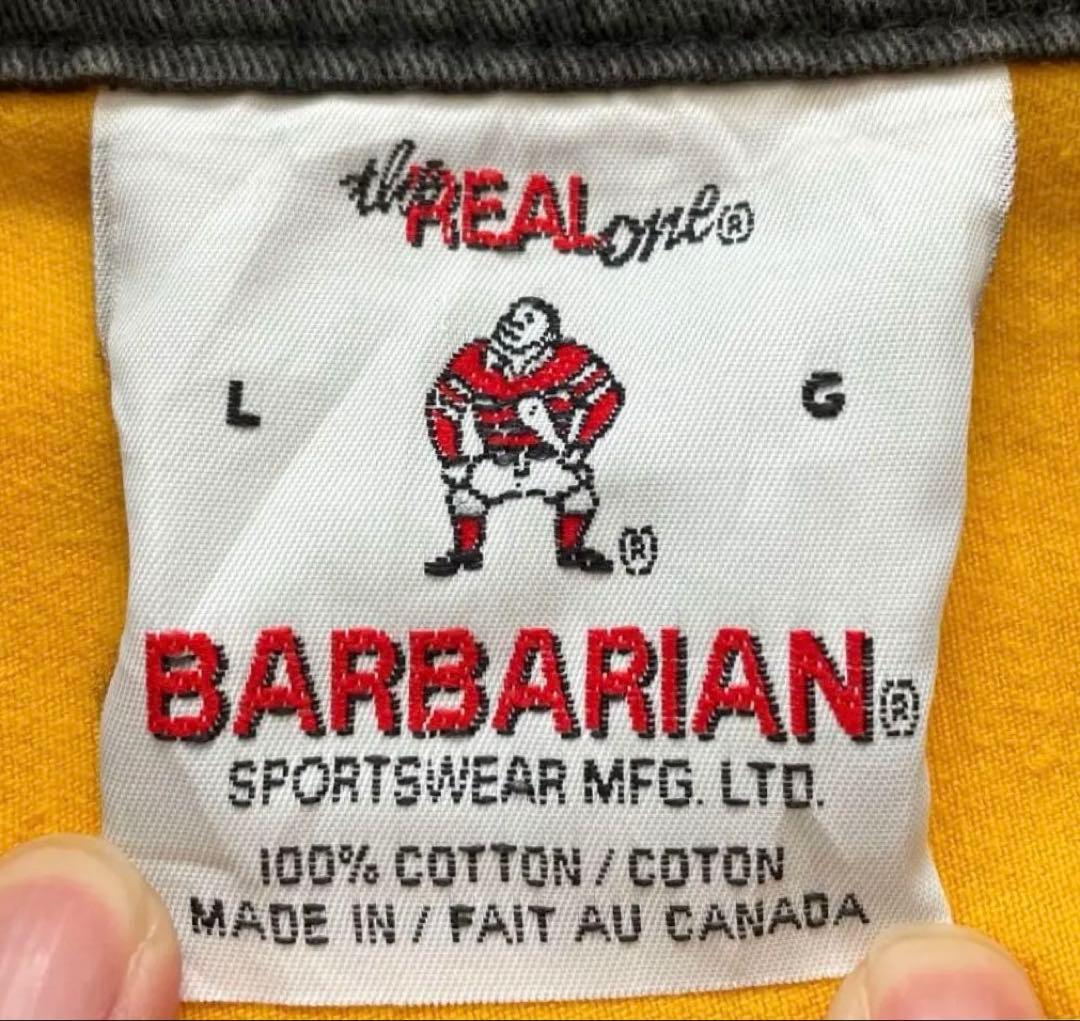 ★【希少】90s 製BARBARIANハーフジップスタッフジャケット