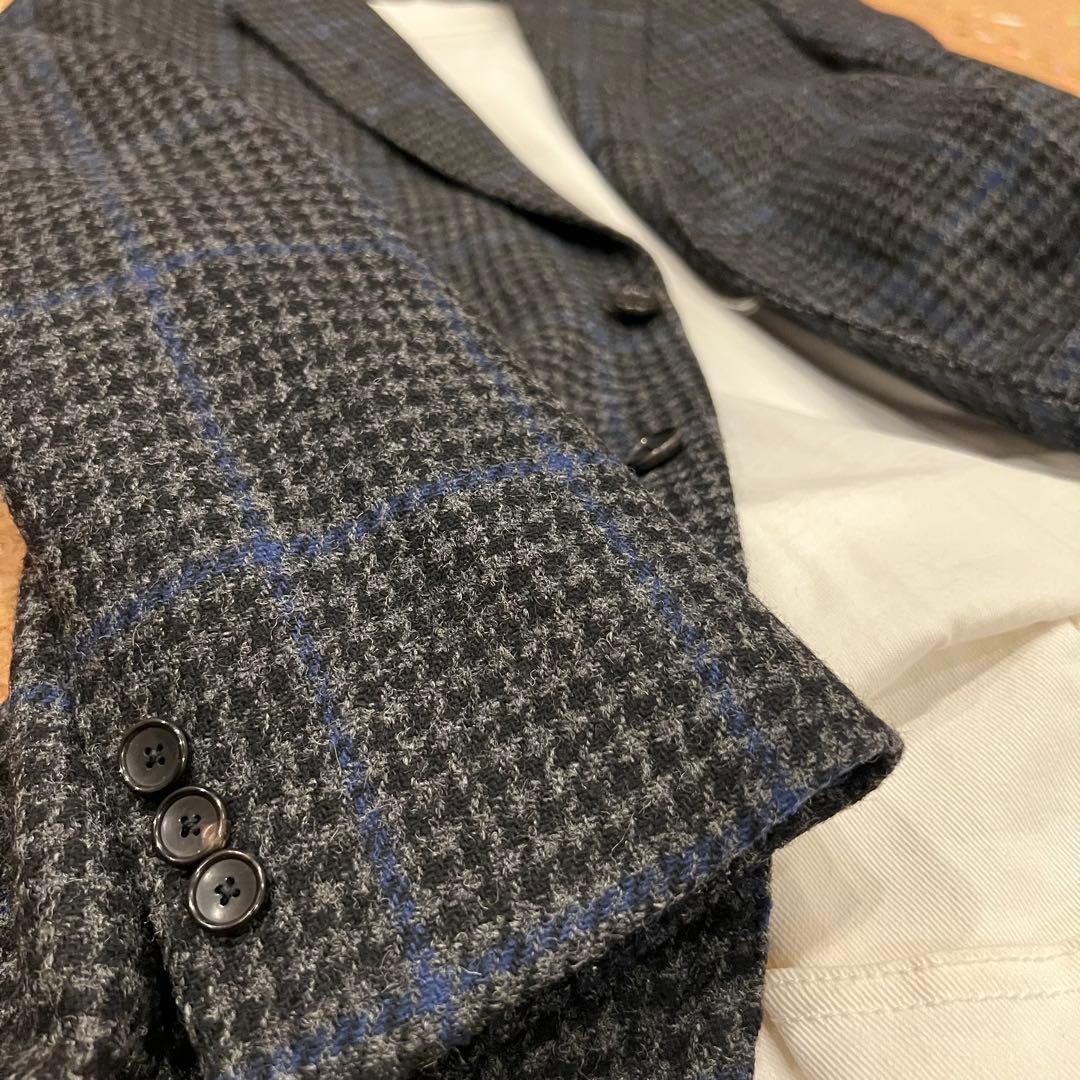 EDIFICE ジャケット 千鳥格子 ブラックネイビー 44サイズ