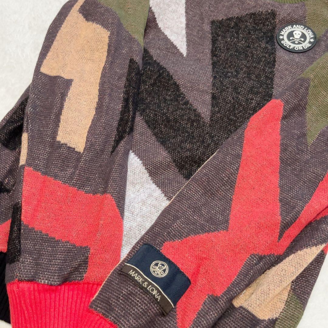 極美品　マークアンドロナ　近年　防風　裏地付　セーター　スニード　スター　柄