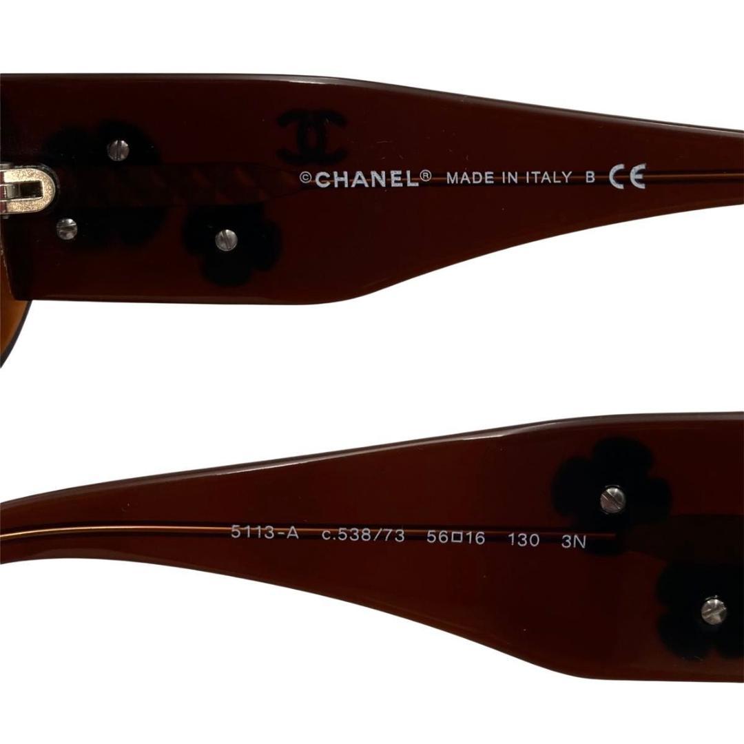 美品　CHANEL シャネル サングラス　カメリア　ココマーク　5113-A