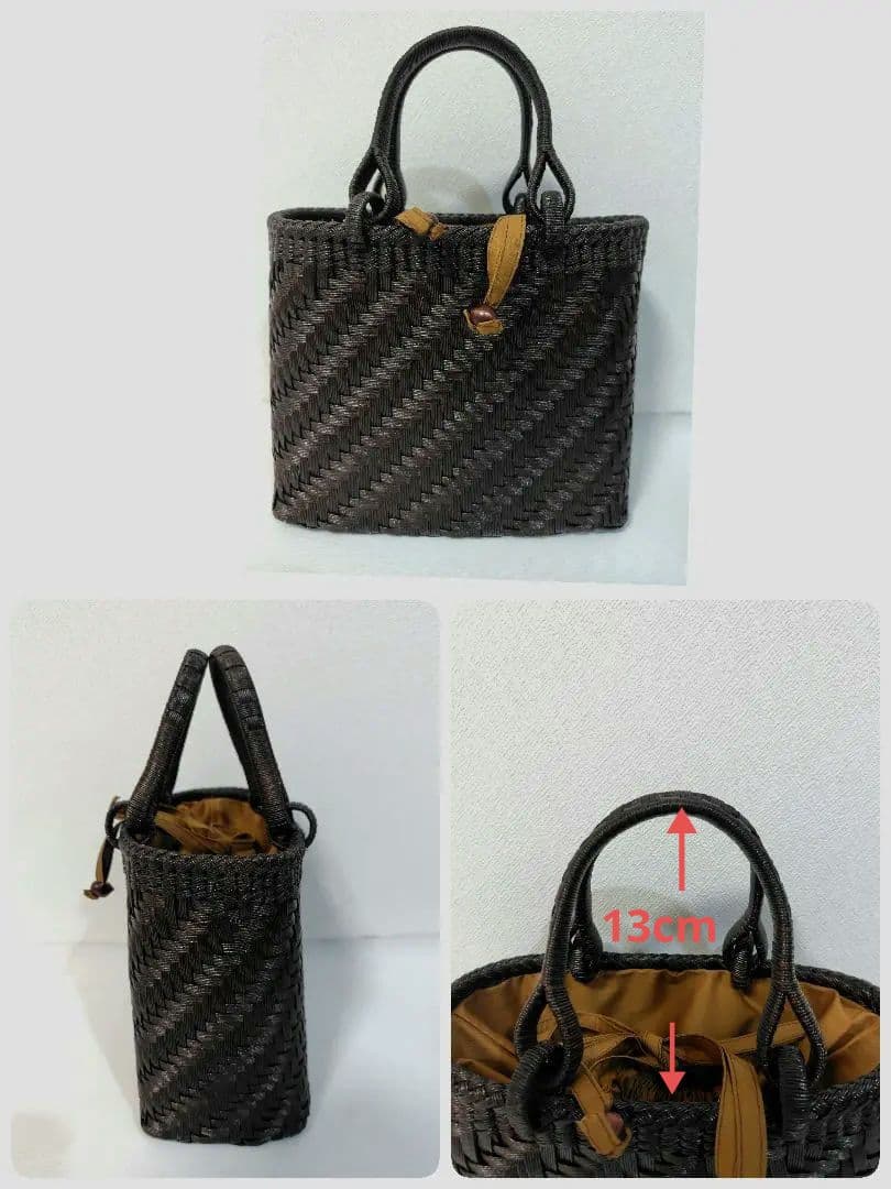 クラフトで作った山葡萄風かごバッグ2点