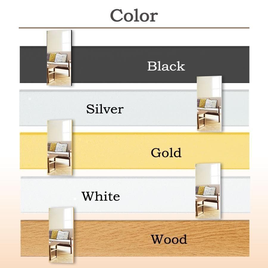 割れない鏡 姿見 全身鏡 フィルムミラー 壁掛け鏡 幅80cm 銀 2298
