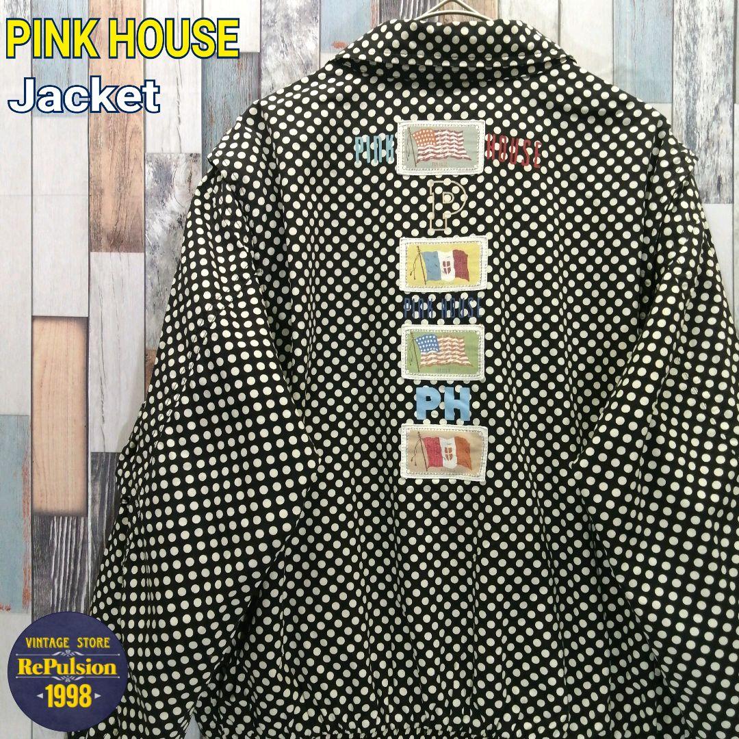 PINK HOUSE　ピンクハウス　ジャケット　ドット柄　刺繍ロゴ