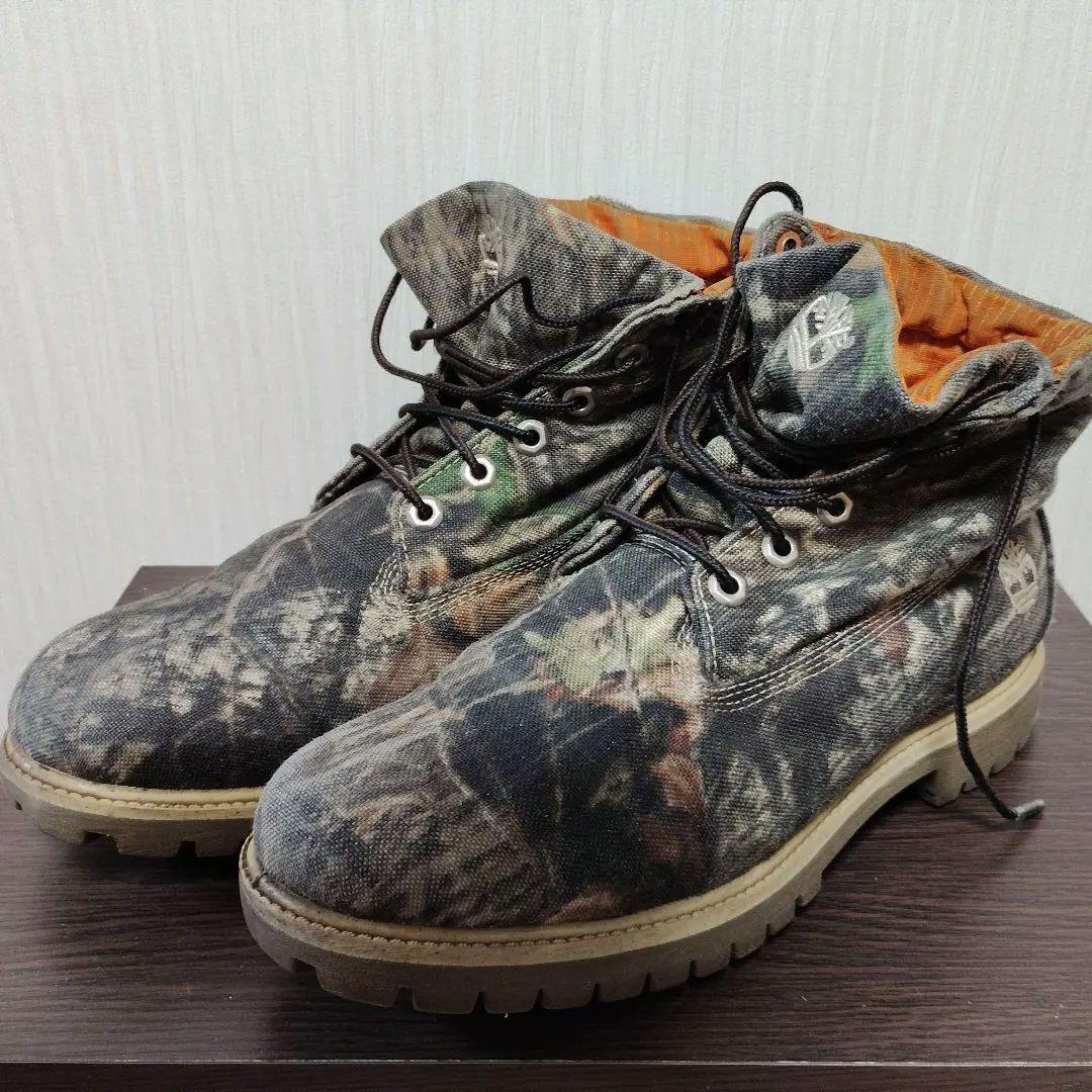中古 Timberland 迷彩 ハイカットワークブーツ