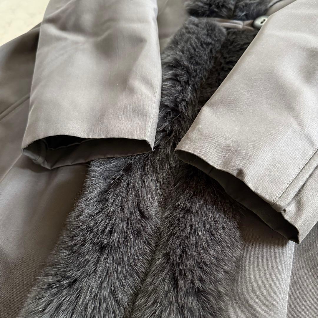 フォックスファートリミング シルク100%コート チキアンラムライナー 毛皮