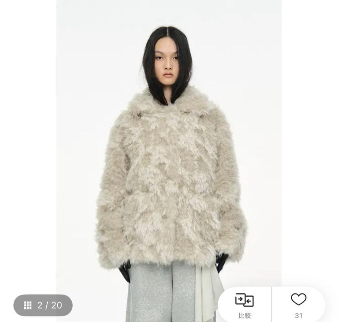 CERRIC Mixed Fur Jacket ベージュ