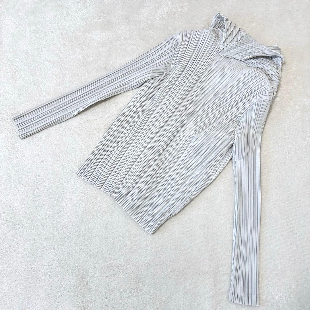 極美品✨ISSEY MIYAKE プリーツ　立体　変形　ジャケット　ライトグレー