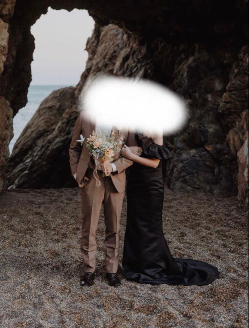 suitscompany ベージュセットアップスーツ　前撮り　ウェディングフォト