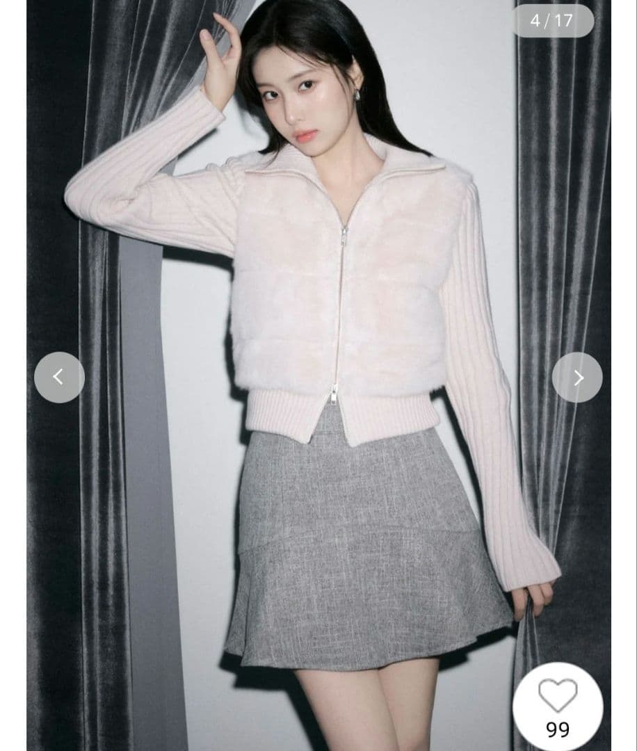 新品タグ付　ファーニットブルゾン　ピンク　SNIDEL