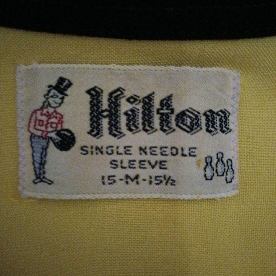 Hilton ボウリングシャツ イエロー 黒タグ