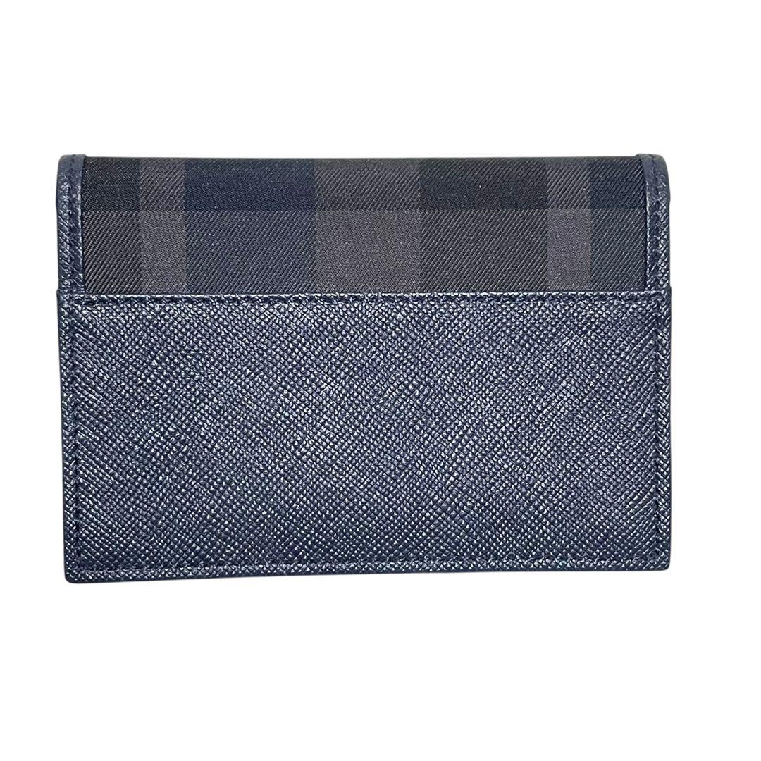 ブラックレーベルクレストブリッジ 名刺入れ カードケース チェック ネイビー