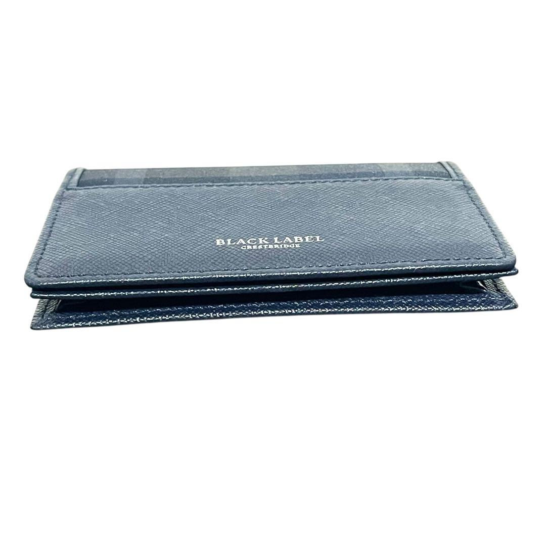 ブラックレーベルクレストブリッジ 名刺入れ カードケース チェック ネイビー