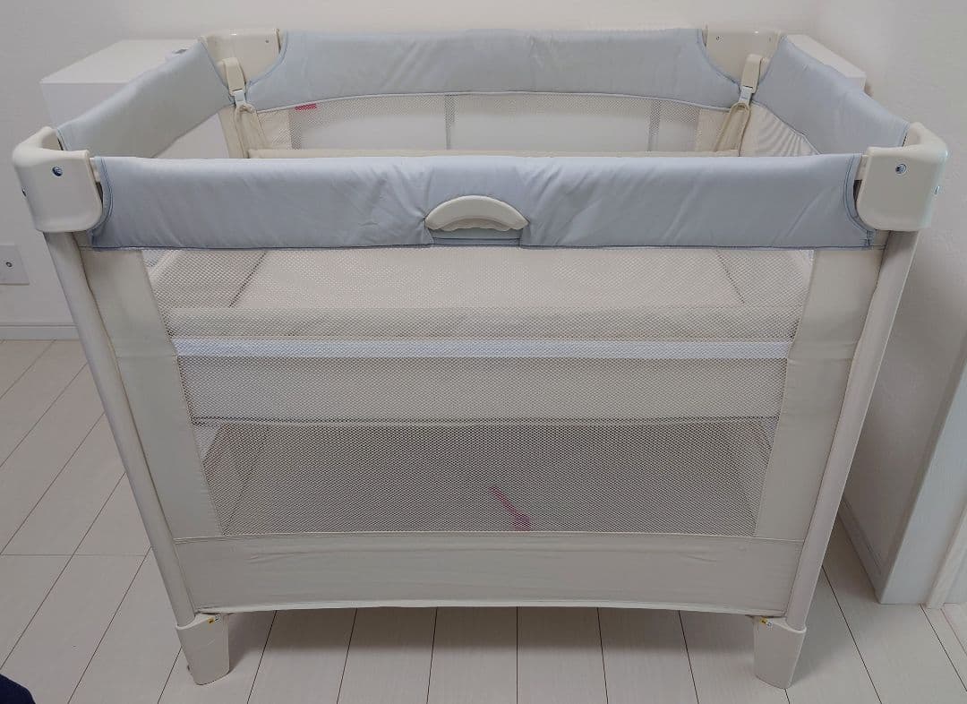COCONEL Air AB ベビーベッド ホワイトグレー