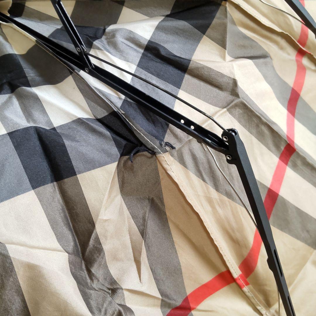 【美品】 BURBERRY バーバリー ノバチェック 折り畳み傘 大きめ 袋付き