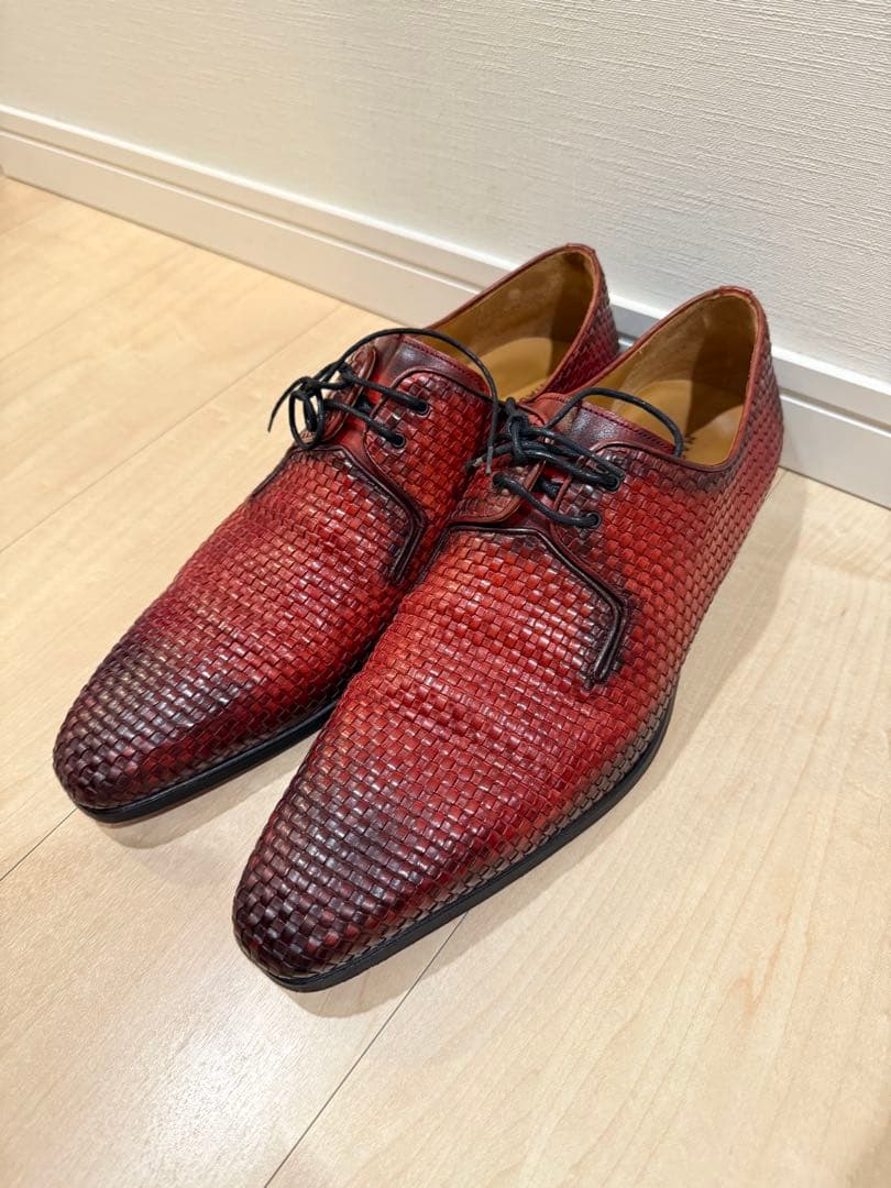 【値下げ】【美品】マグナーニ EU44 イントレチャート　レザーシュー