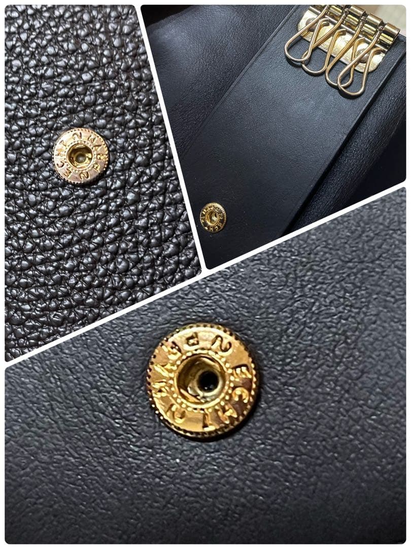 ボナベンチュラ　4連　キーケース　ゴールド金具　キーリング　シボ革