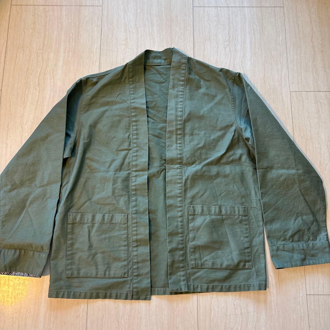 SOPHNET. SHIRT CARDIGAN カーキ ノーカラーJK