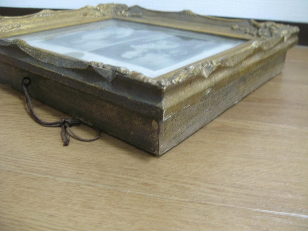 昭和天皇・皇后 両陛下の記念写真/戦闘機の生写真/古い格式ある額縁 3点セット