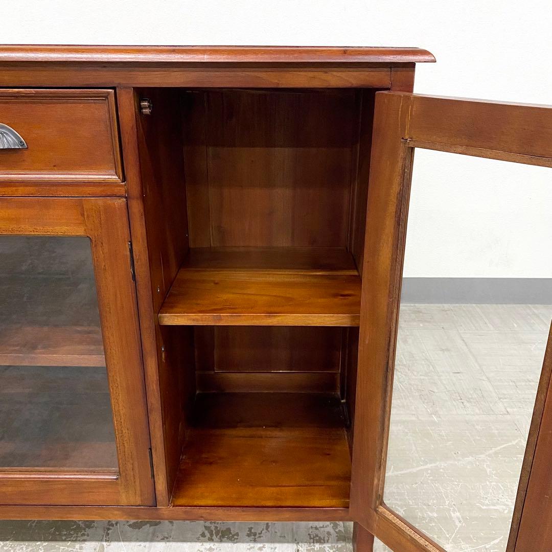 展示アウトレット品 ベルメゾン 無垢材 マホガニー キャビネット サイドボード