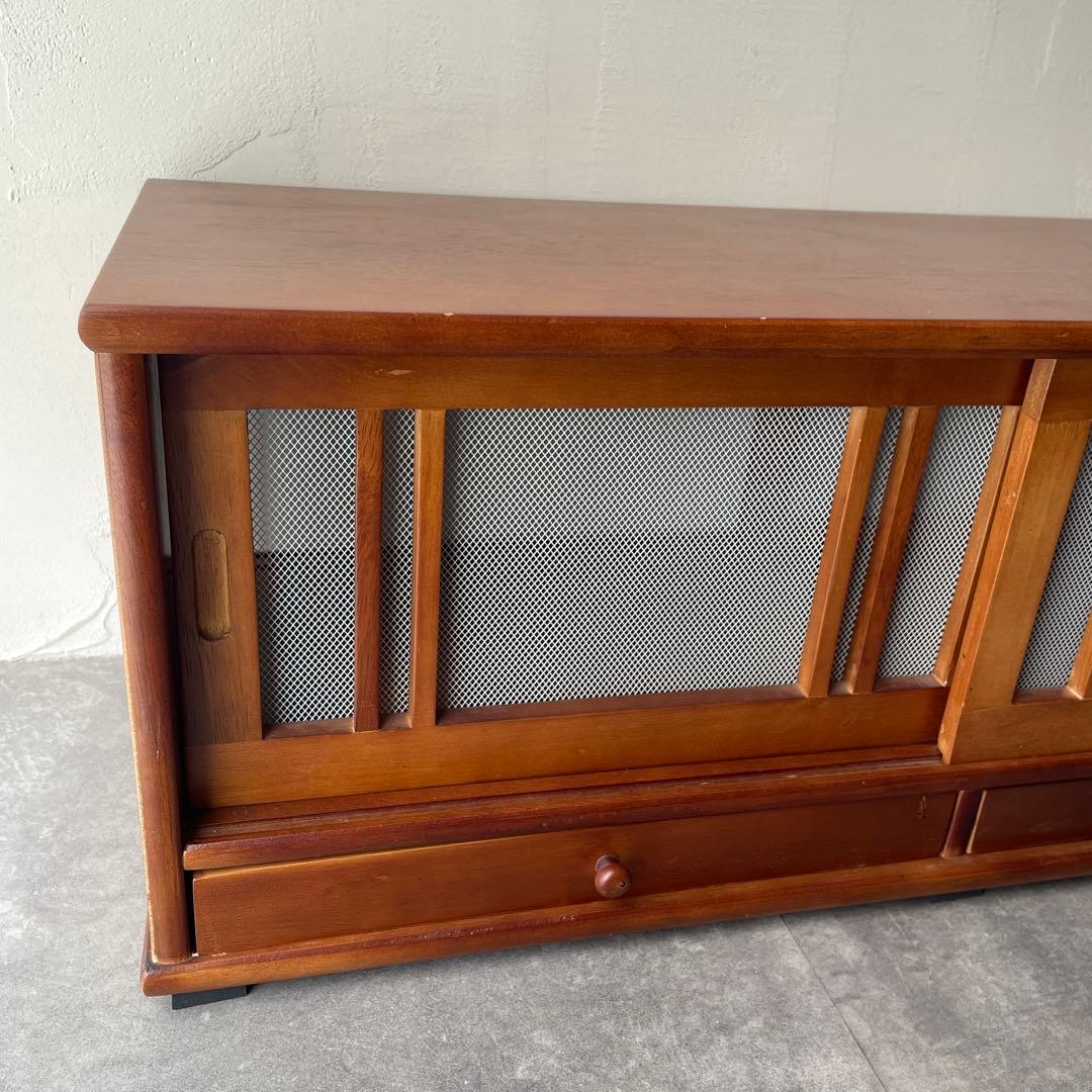 網戸つき　戸棚　蝿帳（はいちょう）　食器棚　キッチンファニチャー　木製　レトロ