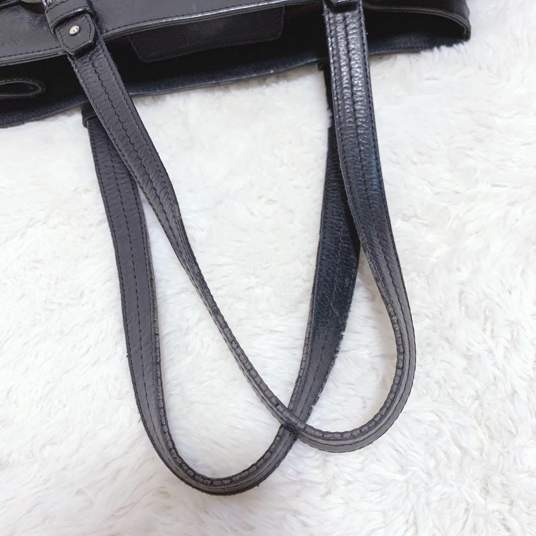 BALLY バリー トートバッグ レザー ブラック ビジネス A4 リング