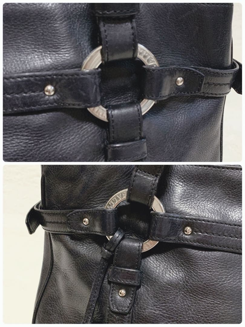 BALLY バリー トートバッグ レザー ブラック ビジネス A4 リング