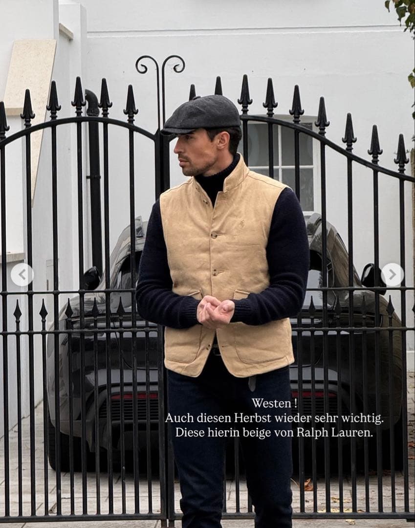 POLO Ralph Lauren リネン ヘリンボーン ダウンベストXL