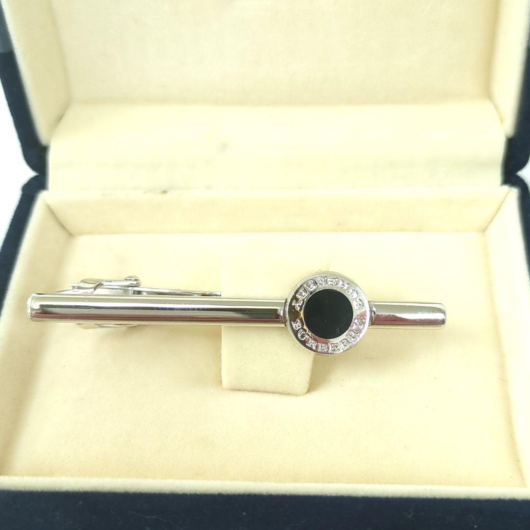 BURBERRY バーバリー タイピン ネクタイピン シルバーカラー ブラック