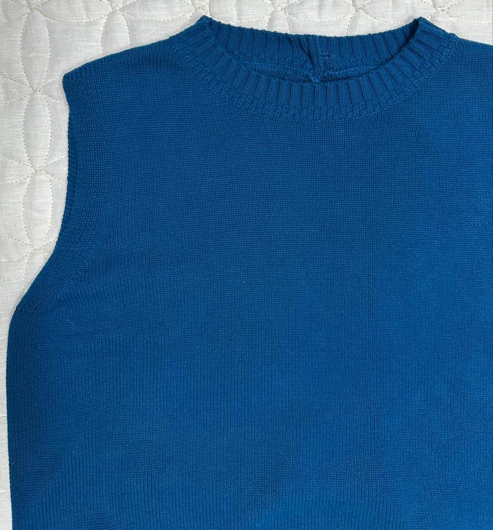 現行品販売中 パラスパレス ５Gざっくりコットン 後ろ開きクルー襟ベスト