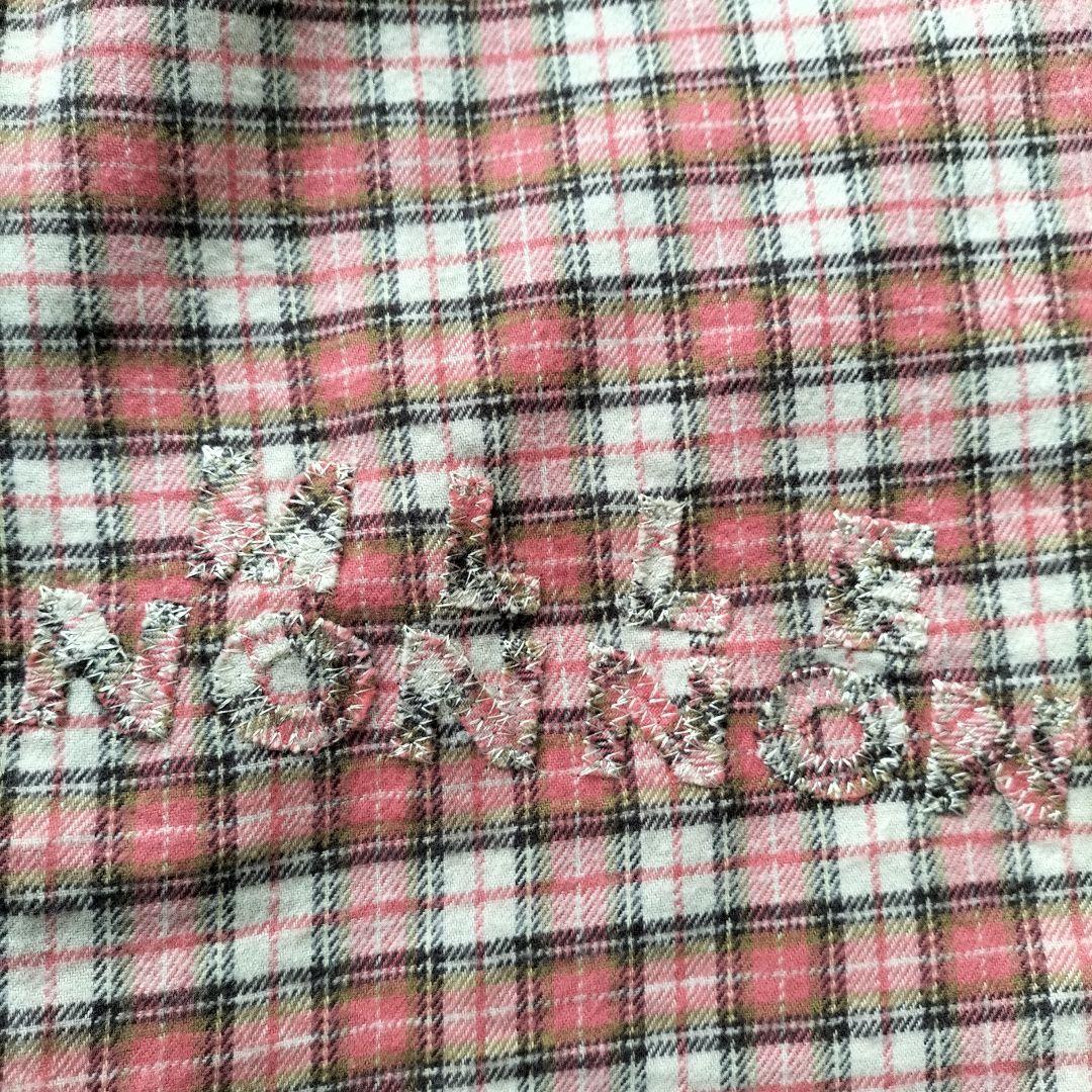 マドモアゼルノンノン ネルシャツ ピンク系チェック新品未使用タグ付き