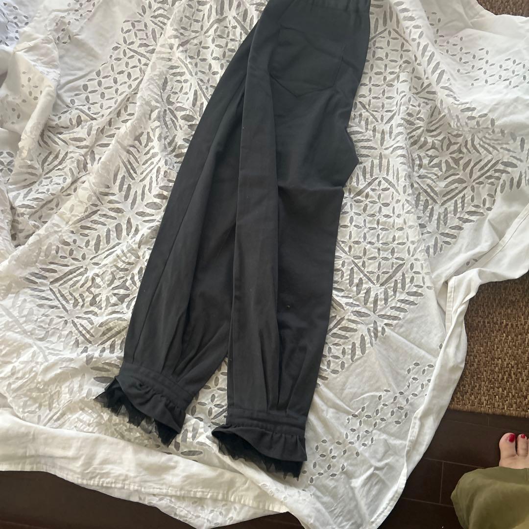 ✨️美品✨️ameiro 裾チュールパンツ カツラギグレー