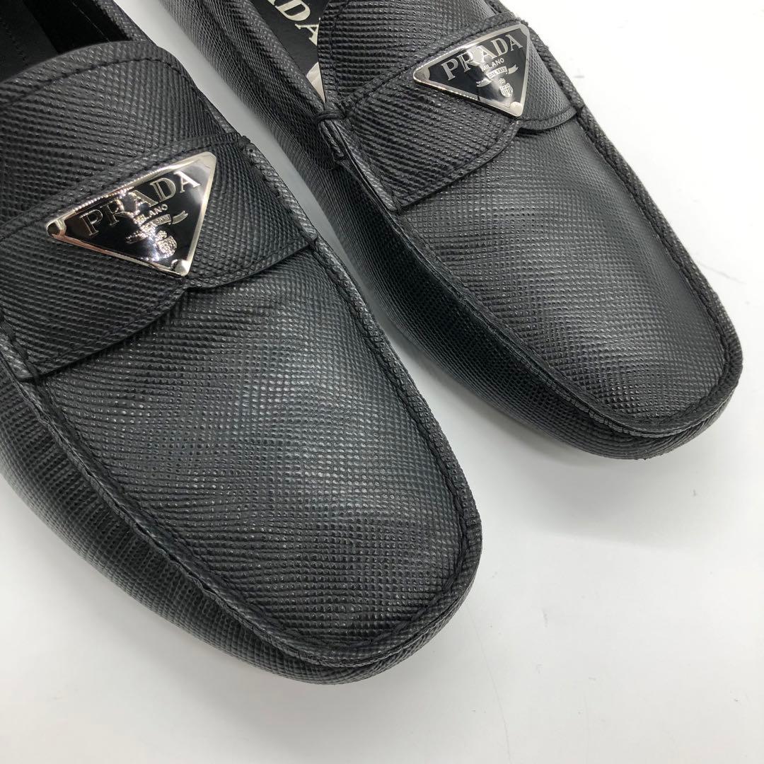 美品✨PRADA プラダ ドライビングシューズ 三角ロゴ サフィアーノレザー　6