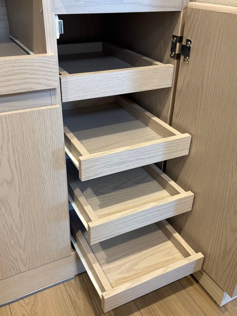 【のなか】LOWYA ロウヤ 食器棚 ホワイトウォッシュ　幅90cm