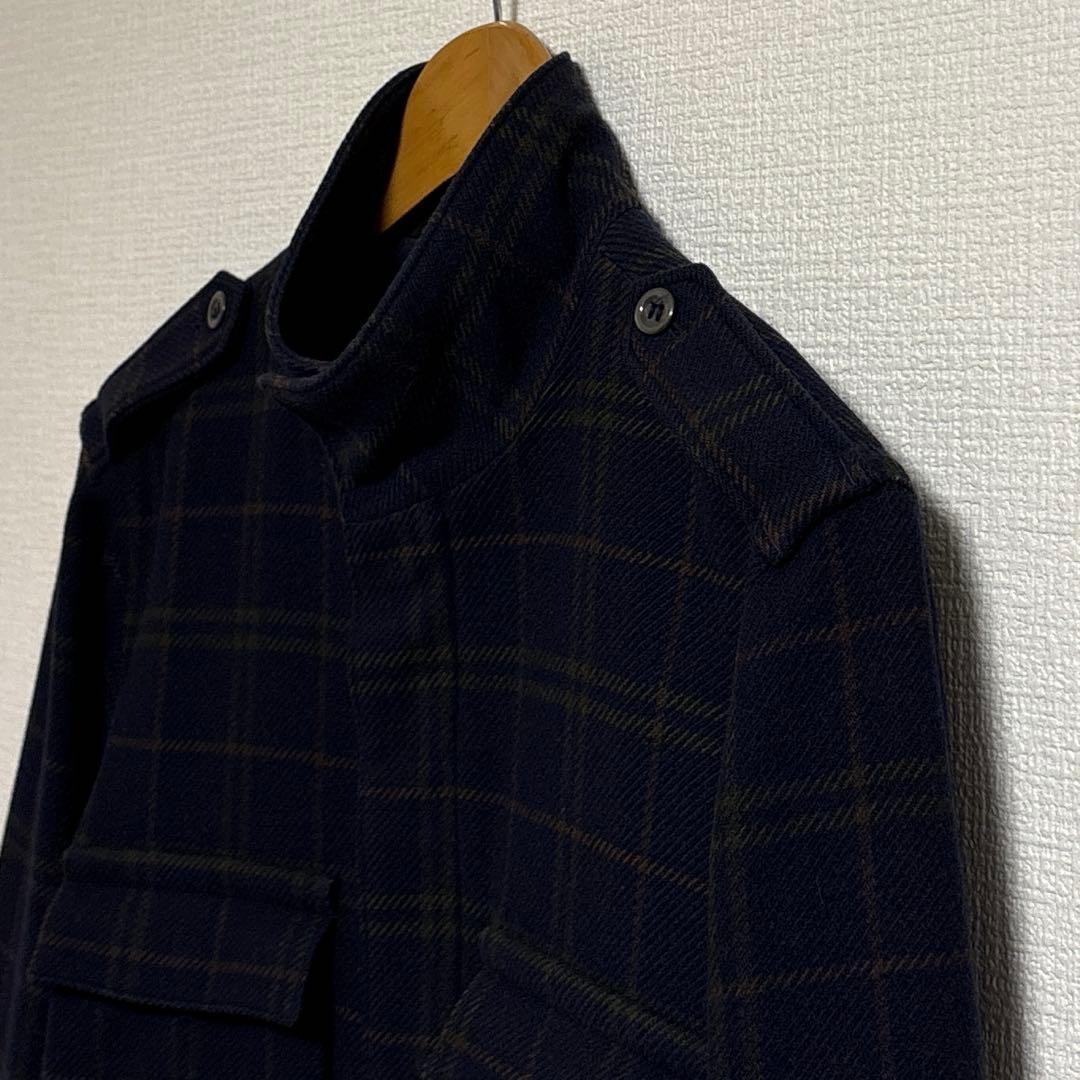 A.P.C. エポレット付 ウールシャツジャケット スタンドカラー ミリタリーS