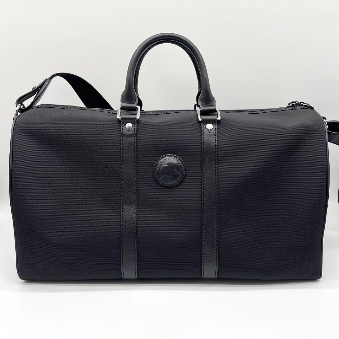 美品 ハンティングワールド メルセデスベンツ ボストンバッグ 2way 黒 A4