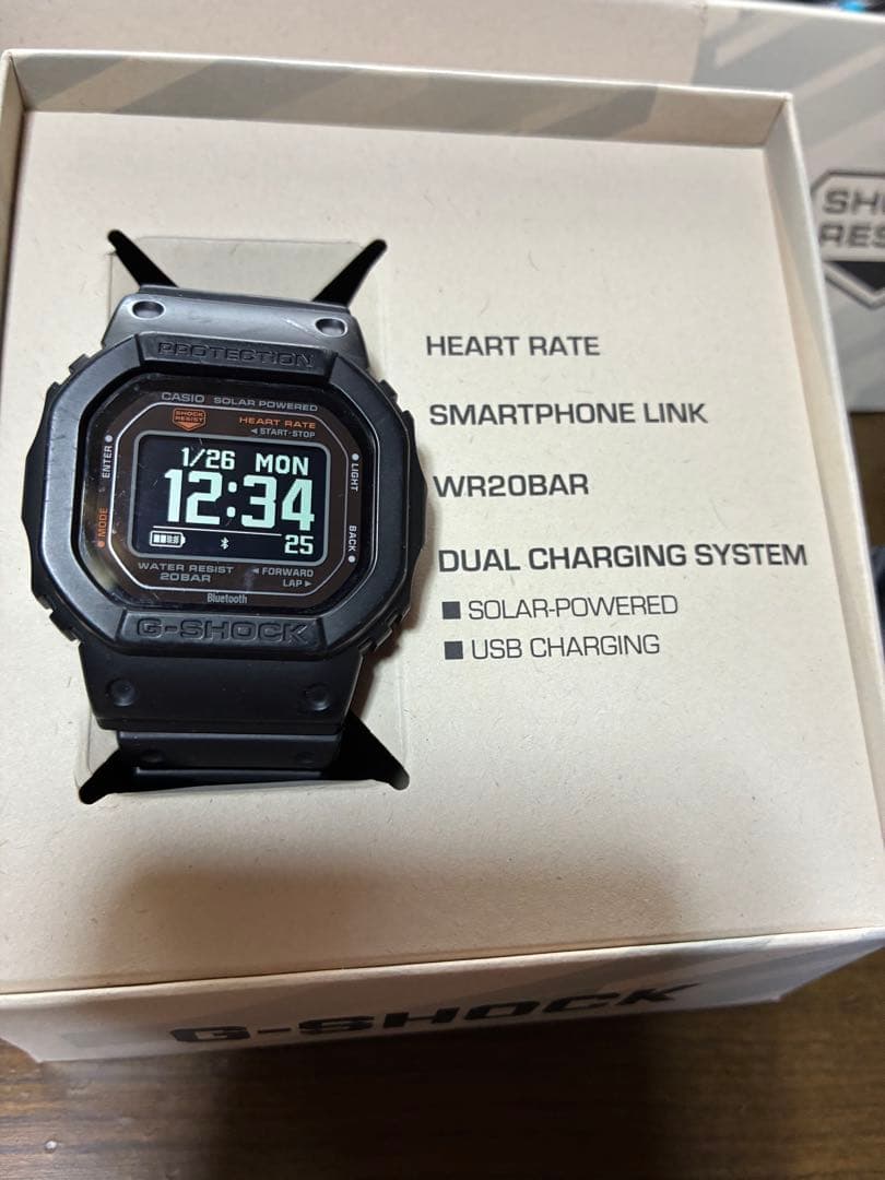 カシオG-SHOCK DW-H5600-1JR心拍数測定・スマートフォンリンク