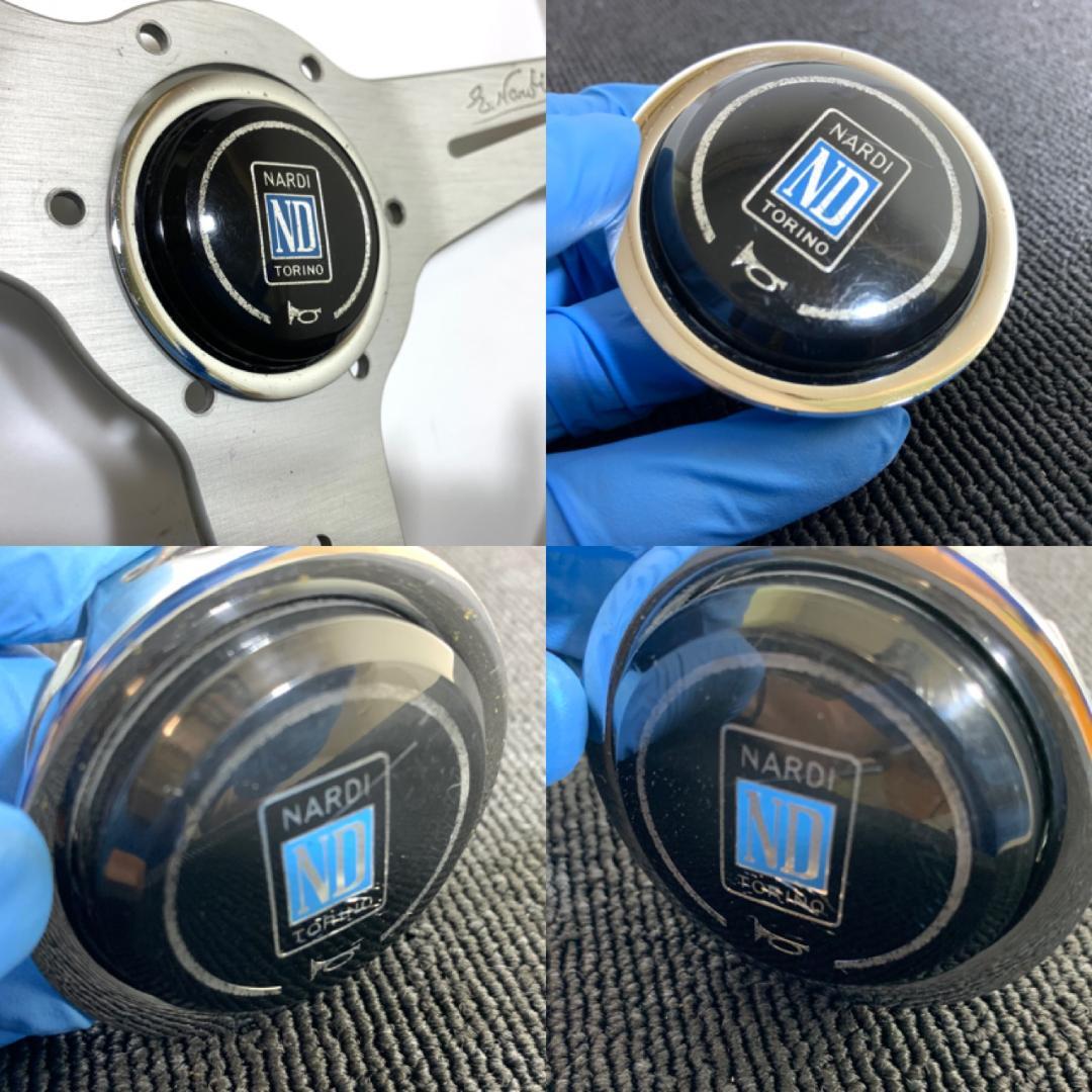 ナルディ クラシック 36パイ シルバースポーク レザー ホーンボタン付