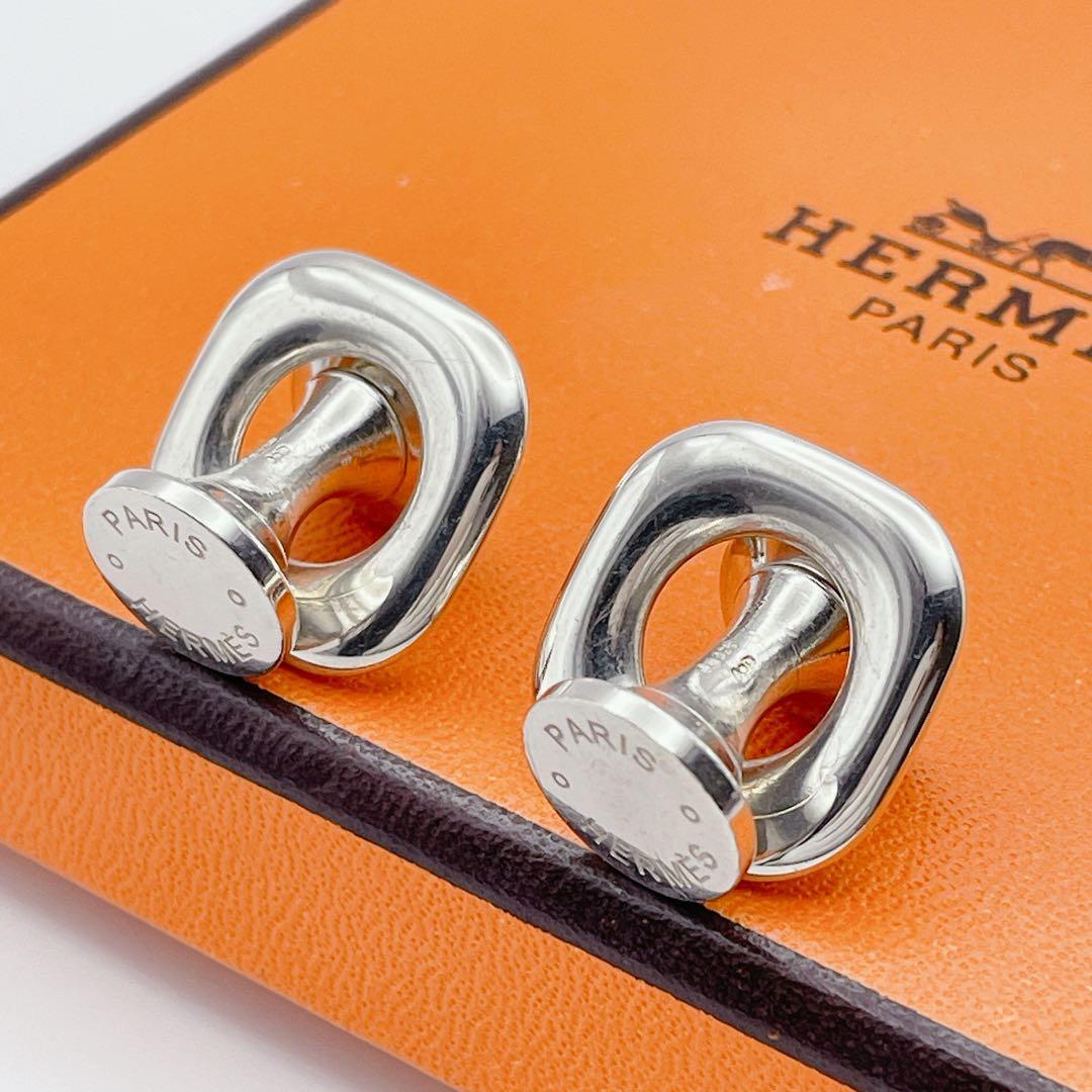 HERMES エルメス　カフリンクス　サークル　セリエ　スクエア　カットアウト