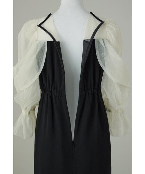 美品 niana ニアナ チュールオフショルダードレス M パーティー 結婚式