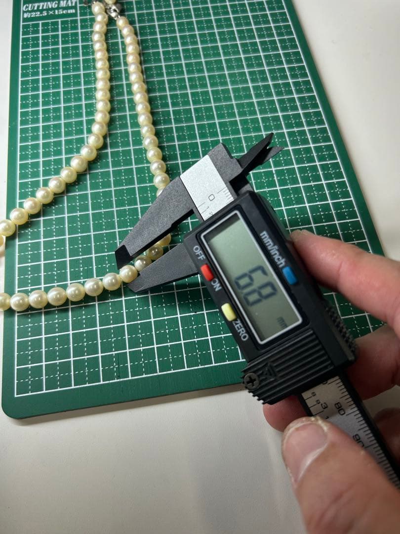 本真珠 ネックレス•イヤリングセット約40cm パール6.8ｍｍ、8mm