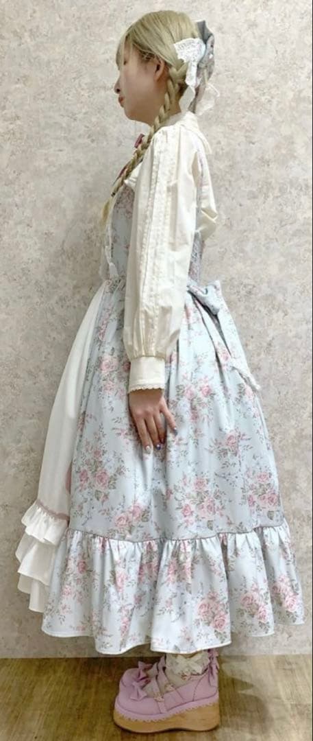 axes femme Chalmiereクラシカルローズ柄ジャンスカ（ミント）