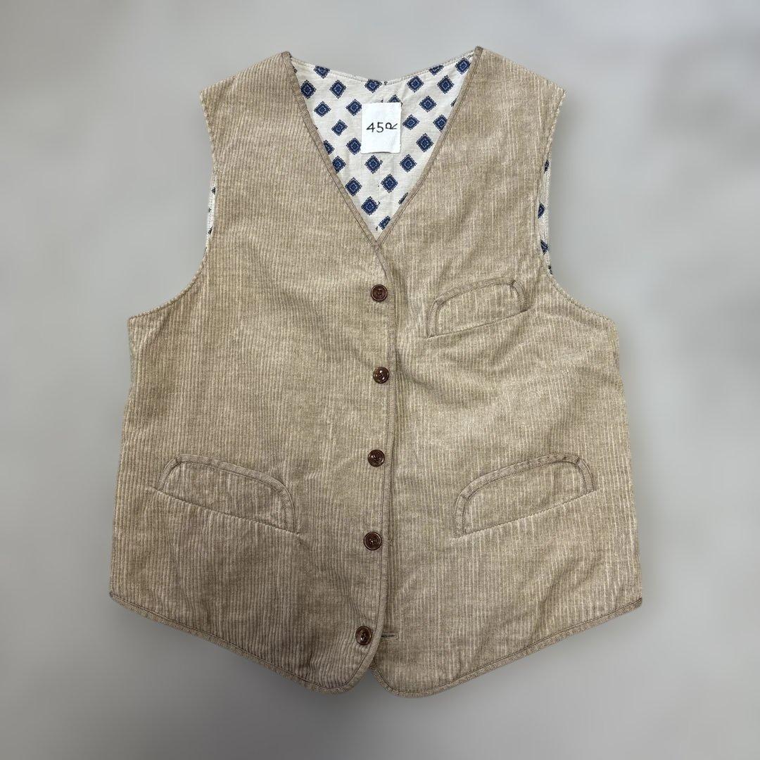 コーデュロイ ベージュ ベスト 45