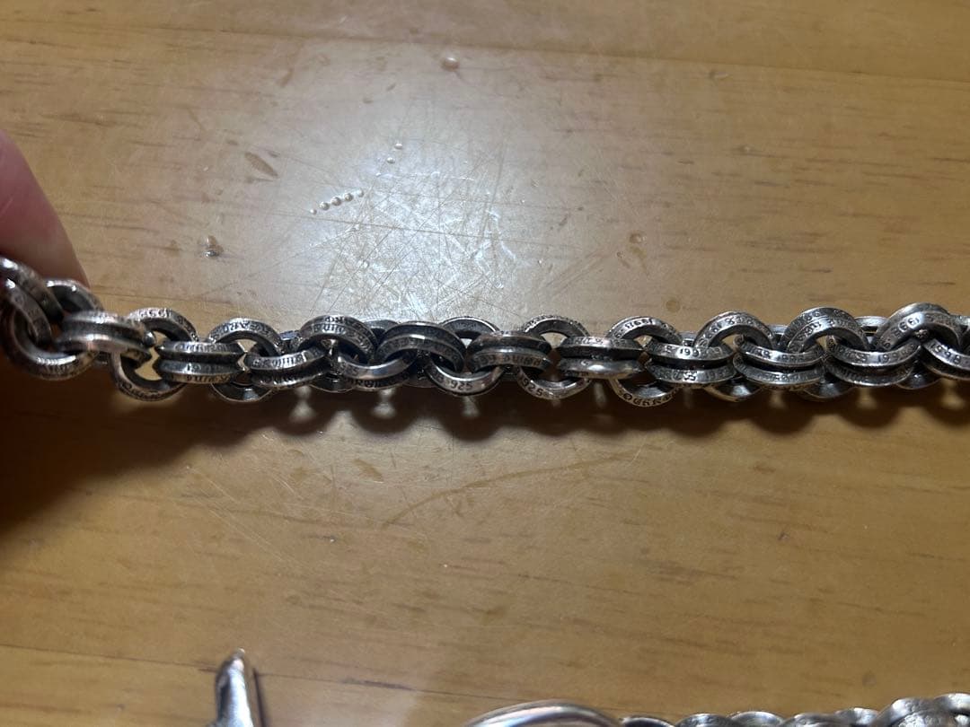 クロムハーツ 1クリップダブルBリング シルバーウォレットチェーン