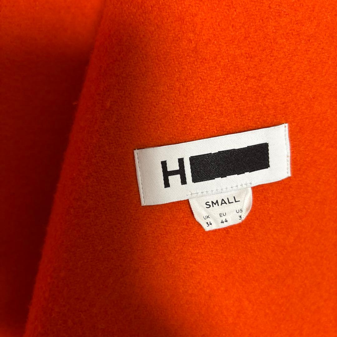 H/WOOLCASHMEREMELTONJACKETオレンジSサイズ(M相当)