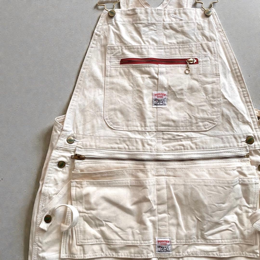 希少✨POINTER ポインターエプロン付きUSA製W36デニムオーバーオール