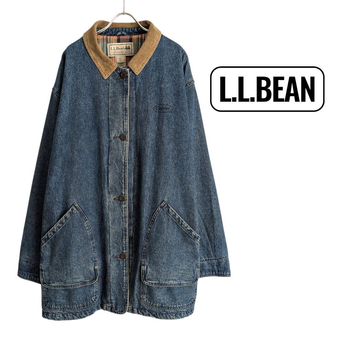 ^_^さま 00s L.L.BEAN デニム地 ハンティングジャケット 中綿付き
