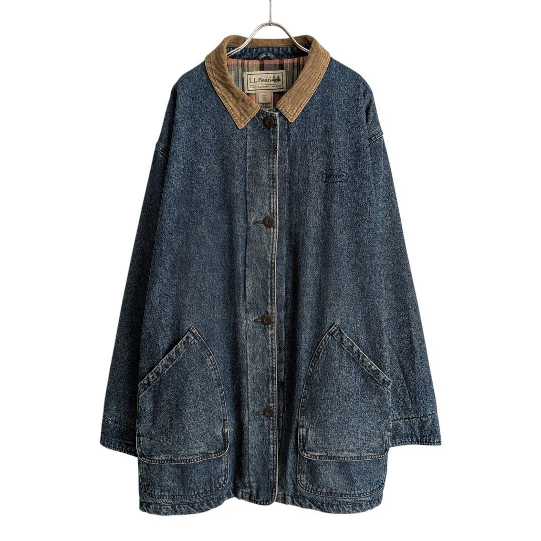 ^_^さま 00s L.L.BEAN デニム地 ハンティングジャケット 中綿付き